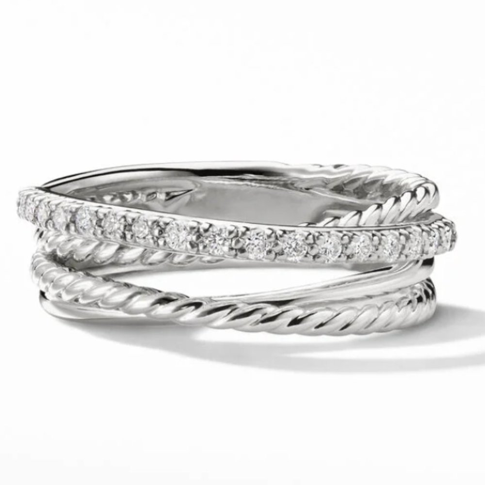 COPY - David Yurman Crossover Ring Sterling Silver and Diamonds - $595 Retail -…